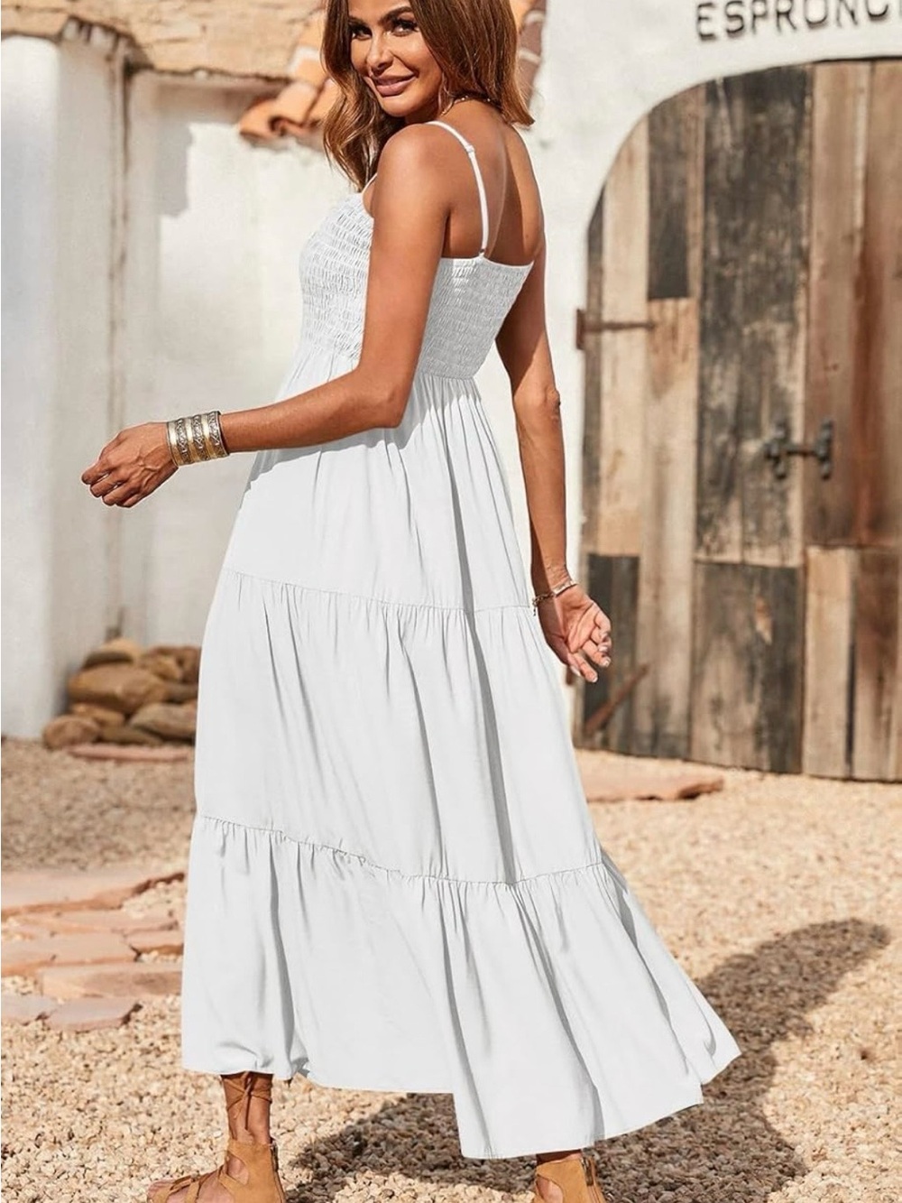 PrettyGarden Smocked Tiered Maxi Dress – Worn Once Like New - Size M - Picture 2 of 5